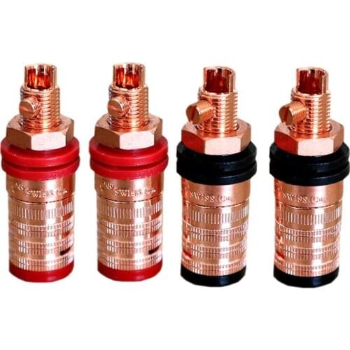 4pcs hifi CMC-838-S-CU-R Pure Copper Conductor Long Binding Post HIFI Speaker Terminal