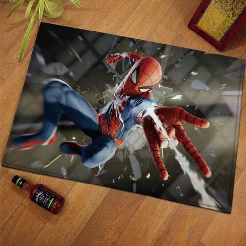 60x40cm Floor Mat Spiderman Doormat Footpad Kitchen Bathroom Mats Gift Flannel Floor Mat Wedding Ceremony