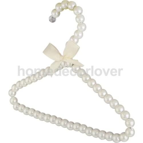 ABS Pearl Children Kids Clothes Hanger Coat Skirt Trouser Holder Rack Bar