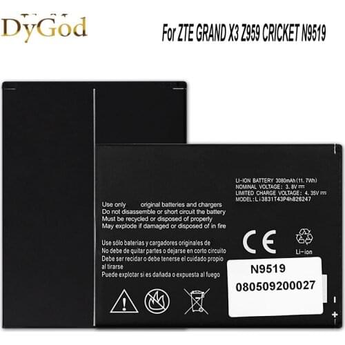 DyGod 3080mAh Li3831T43P4h826247 Battery For ZTE GRAND X3 Z959 CRICKET N9519 High Quality mobile phone Battery