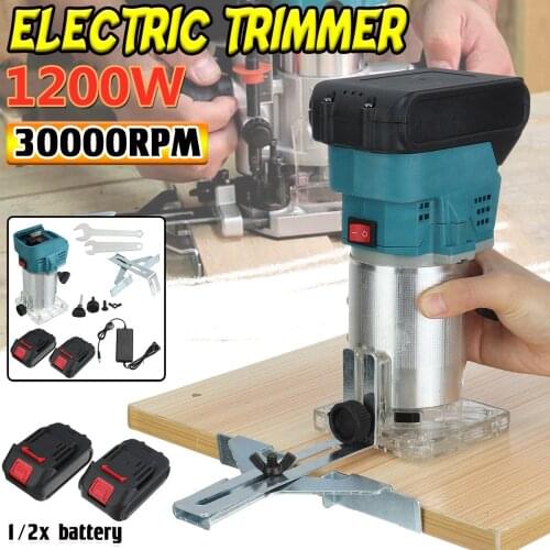 88VF 1200W Cordless Electric Trimmer Wood Hand Trimmer Engraving Slotting Trimming Machine Wood Router for Makita 18V battery