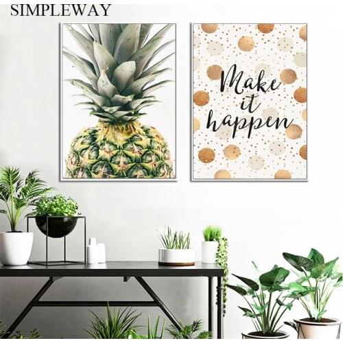 Pineapple Botanical Poster Nordic Style Wall Art Print Scandinavian Decoration Picture Canvas Painting Modern Living Room Decor