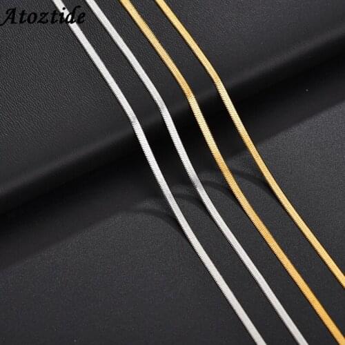 Atoztide lots 4mm/5mm Gold Necklace Stainless Steel Blade chain for DIY Jewelry Making Findings Accessories