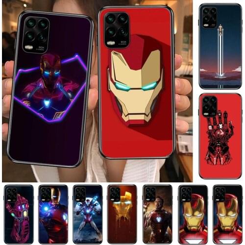 Iron Man Phone Case For XiaoMi Redmi 11lite ultra 9 8A 7A 6 A Pro T 5G K40 Anime Black Cover Silicone Back Pret