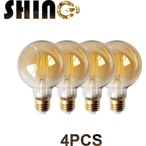 4pcs/lot 2021 Rushed Sale Ce Rohs Decor Retro Edison Led Filament Bubble Ball Bulb G80 6w 2700k 220v For Home Bedroom Decoration