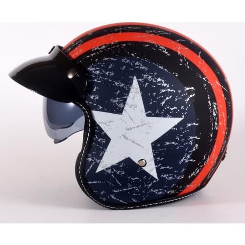 ECE End Lens Battery Electric Car Helmet Leather Helmet Personality Stylish Electric Car Helmet Retro Helmet DOT