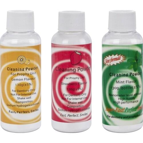 130g Teeth Whitening Essence Dental Cleaning Powder Prophy Air Jet Flow Teeth Polishing Plaque Stain Removal Mint Lemon Flavor