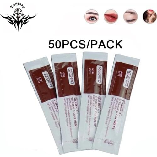 Tattoo Aftercare Cream 50PCS/PACK Professional Tattoo Makeup Aftercare Repair Healing Cream Vitamin Ointment Supplies For Tattoo