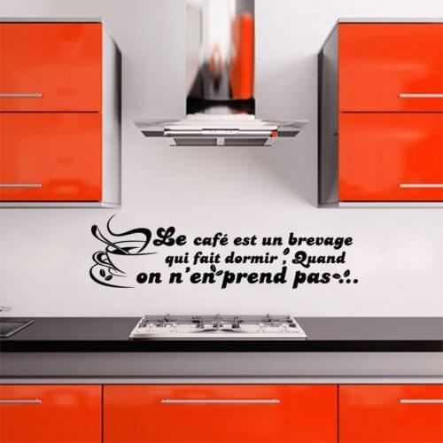 KUCADA cafe wall sticker for home decoration kitchen wallpaper black removable wall decal mural art decor WP1510