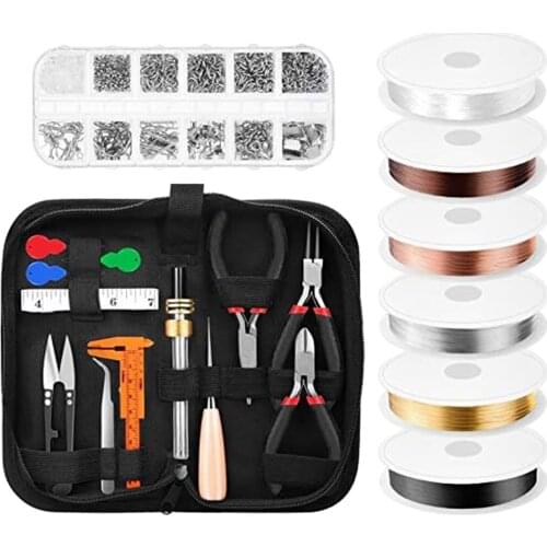 Jewelry Making Tool Kits Pliers Set With Round Nose Plier Side Cutting Pliers Awl Scissor Beading Tweezers Jewelry Finding