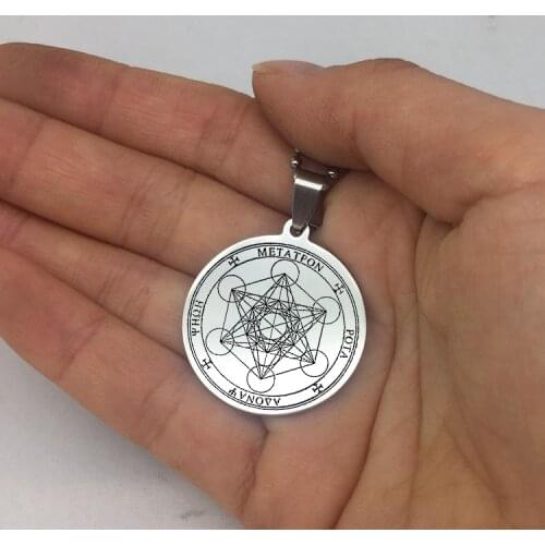 Seals Archangel Necklace Long Beads Chain Disc Angel Necklaces Jewelry Best Gift for Men and Women YP6713