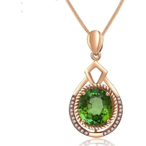 Charm Champagne Water-drop Pendant Necklace For Women Jewelry Trendy Gold Box Chain Necklace Girls Clavicle Accessories Female