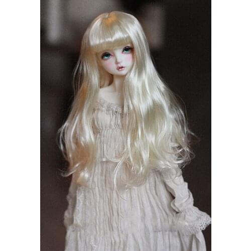 Allaosify High Temperature Silk Bjd Wig For Doll Air Bangs Pear Flower Head Long Hair 1/3 1/4 Free Shopping