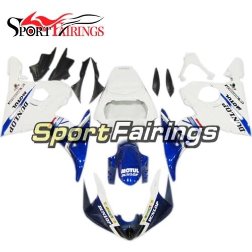 Full ABS Plastic Injection Sportbike Fairings Hulls for Yamaha YZF600 R6 2005 05 Motorcycle Blue White Carenes Covers Cowlings