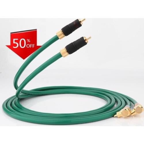 Pair Silver-Plated 6N OFC HIFI RCA Male to Male Audio Cable, Gold Plated Plugs Right Angled RCA Male to Male Extension Cord