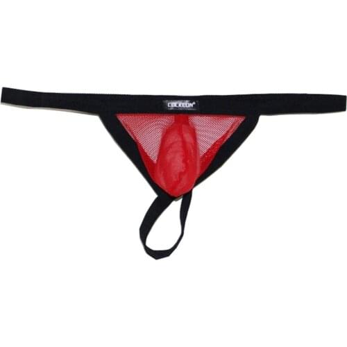 Perspective Mesh Thongs Men Transparent Men Pouch G-String Lingerie Sex T-back Mens See Through Underwear