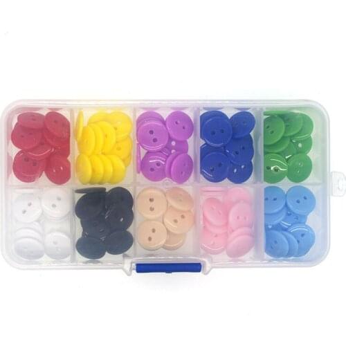 12*10Pcs Round buttons with the box 12.5mm candy colors Resin children Sewing Button for child cloth DIY accessories