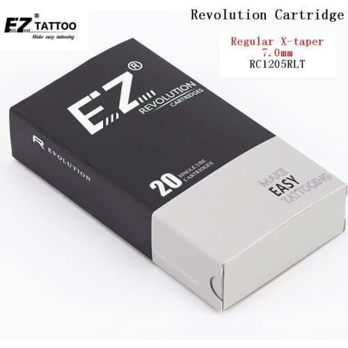 RC1205RLT Sterilized Disposable EZ Revolution Tattoo Needle Cartridge Round Liner Super Tight X-taper 7.0mm #12 0.35 20 pcs /box