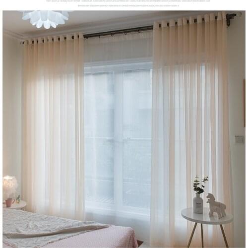 Modern Solid Tulle curtains Window Curtains For Living Room The Bedroom Modern Organza Voile Curtains Finished Sheer Curtains