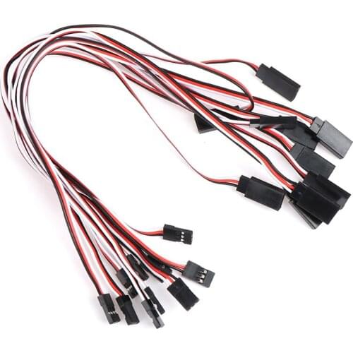 10Pcs 30cm Servo Extension Lead Wire Cable For RC Futaba JR Male to Female New