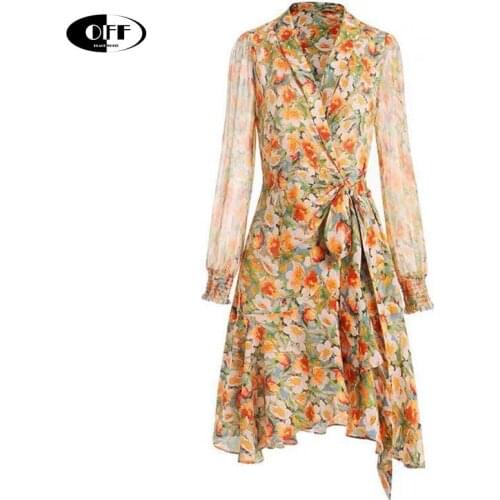 Aesthetic Summer Midi Dress Vintage Long Sleeve V-neck Bandage Ruffles Lady Beach Party Dresses Women Plus Size Robe Femme Mujer