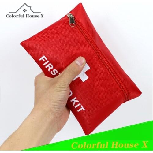 1pcs/8pcs/12pcs Portable Travel First Aid Kit Outdoor Waterproof Oxford Cloth Medicine Bag Large Capacity Household Handbag Red
