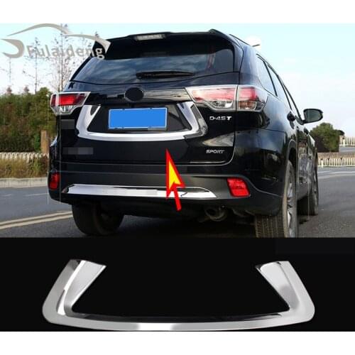 1pcs For Toyota Highlander 2014-2019 ABS Chrome Trunk Rear License Plate Frame Cover Trim Car Styling Accessorie