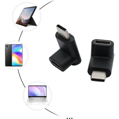 28EA USB3.1 M/F Right Angle 90 Degree USB Charging Extension Cable Adapter Type-C Male to Female Adapter