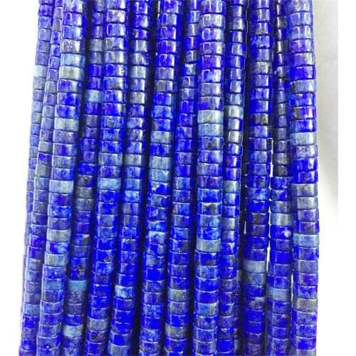 3*6MM Heishi Blue Lapis Jade Disc Gemstone Small Natural Stone Rondelle Seed Spacer Disk Beads for Jewelry Bracelet Diy