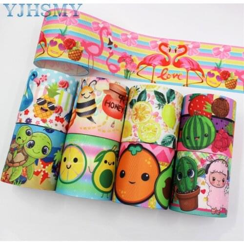 3"(75mm),10yards Cartoon Thermal transfer Printed grosgrain Ribbons,bow cap DIY handmade accessories Decorations L-20522-436