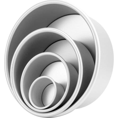 4 Pack Round Cake Tin Non-Stick Deep Aluminum Round Cake Pan with Removable Base (2 inch 4inch 6inch 8inch)