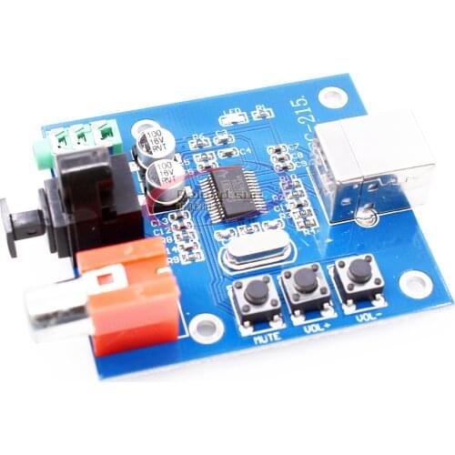 5V USB Powered HIFI PCM2704 DAC to S/PDIF Sound Card Decoder Board 3.5mm Analog Output F/PC Module
