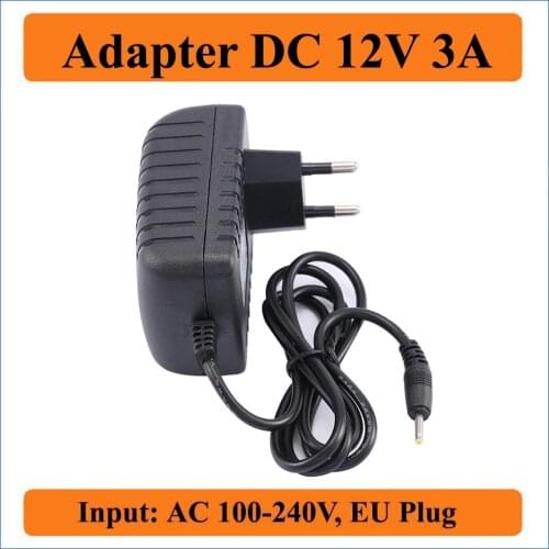 12V 3A EU Plug AC DC Adapter 1PCS New AC 100V-240V Converters Adapter to DC 12V 3000mA charger Power Supply 5.5mm x 2.1-2.5mm