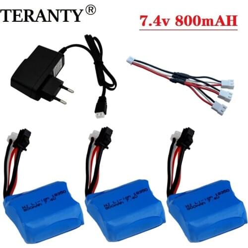7.4v 800mAh 18350 battery and Charger for H100 H102 7.4v Li-ion Battery for JJRC S1 S2 S3 S4 S5 High Speed RC boat 7.4v battery
