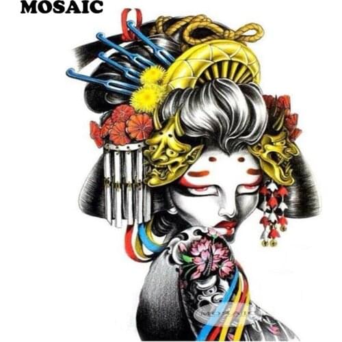 5d diy Diamond Embroidery,Skull japan girl Full square drill Diamond Painting Cross Stitch Pictures Home Decoration