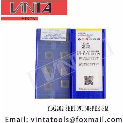 Free shipping high quality YBG202 SEET09T308PER-PM cnc carbide milling inserts