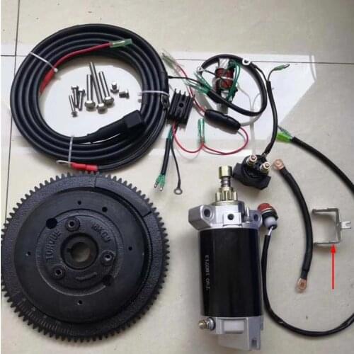 E40 ELECTRIC START KIT FOR YAMAHA PARSUN HIDEA HD40F POWERTEC PIONEER T40 MIKATSU M40 2T 40HP OUTBOARD STARTER MOTOR IGNITION