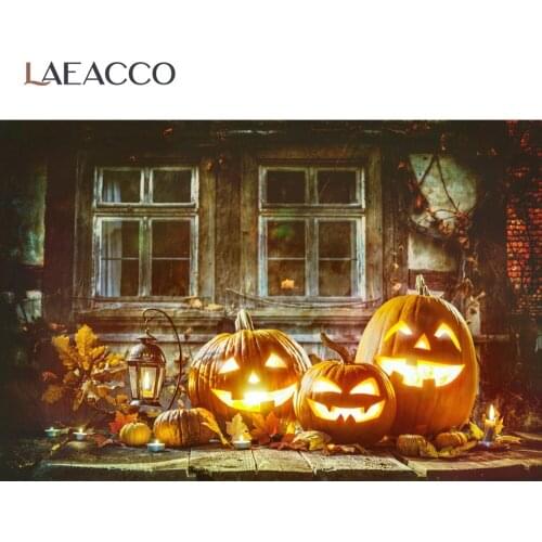 Photographic Backdrop Deserted Rural Room Pumpkin Autumn Happy Halloween Festivals Wood Floor Child Photozone Photo Background