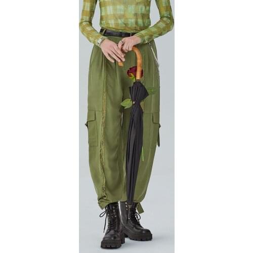 IRINACH350 Spring Summer 2021 Original Design New Arrivals Lace Patchwork Casual Long Pants Trousers Women