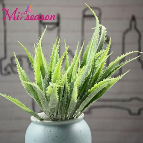 Miiseason Artificial Flocked Orchid Leaves Bonsai Bouquet Lifelike Cymbidium Plant Decorative Tree Branches For Home Garden