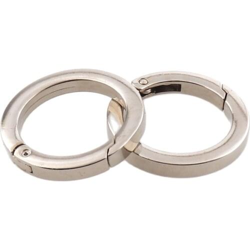 Fashion Metal Round Carabiner Snap Clip Trigger Silver Color Snap Hooks Carabiner for Leather Craft Bags Sholder traps Inner 1