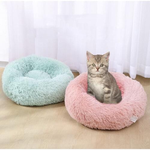 Cat Litter Kennel for Large Medium and Small Dogs Thick Plush Round Soft and Comfortable Warm Pet Litter Cat and Dog Mat Cat Bed