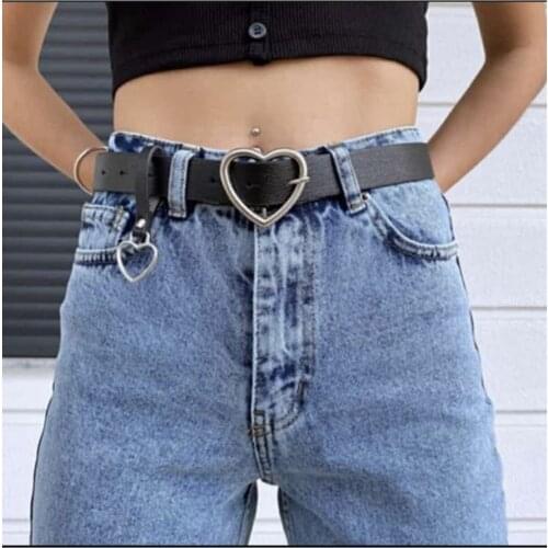 2021 Fashion Womens Belt Silver Heart Buckle Accessory Free and Fast Shipping