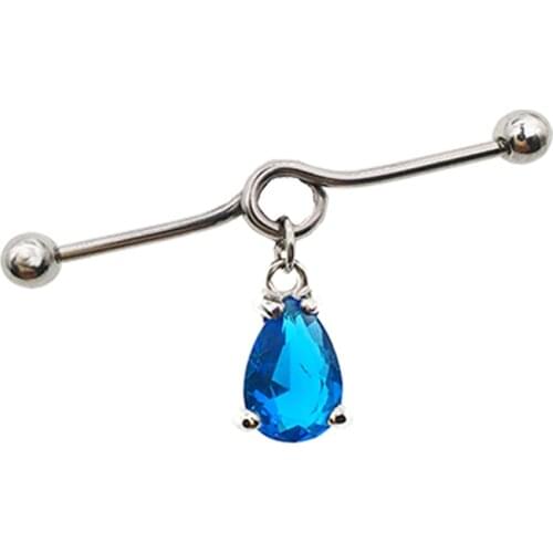 New arrival pink scaffold barbells 1 Pair surgical Stainless Steel big cross dangle industrial barbell piercing