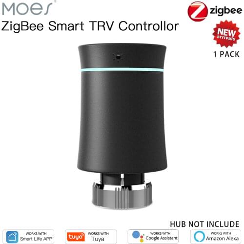 Moes Tuya ZigBee3.0 New Radiator Actuator Valve Smart Programmable Thermostat Temperature Heater TRV Alexa Voice Control