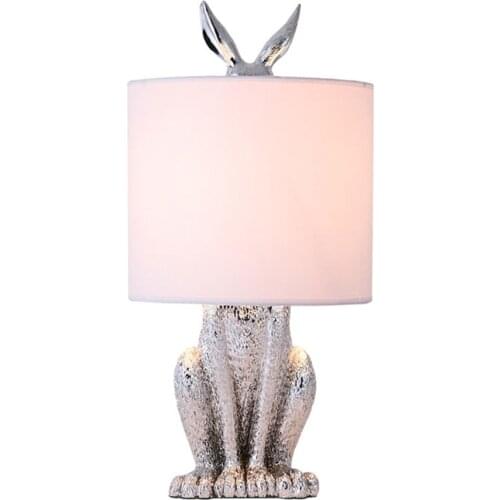 Resin Rabbit Table Lamps Cute Animal Style Retro Industrial Desk Lights for Bedroom Bedside Study Restaurant Decorative Lights