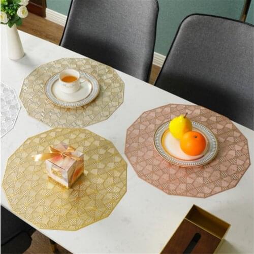Hollow PVC Placemats For Kitchen Dining Table Mats Heat Resistant Insulation Pads Non-slip Western Mat Drinks Coaster Home Decor