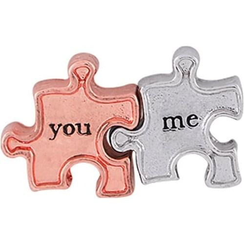 10pcs Puzzle Piece Custom Floating Charms for Glass Locket Watch Necklace Bracelet