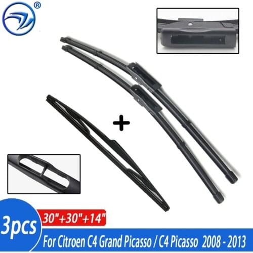 Wiper Front Rear Wiper Blades For Citroen C4 Grand Picasso / C4 Picasso MK1 2008-2013 Windshield Windscreen 30"30"14"