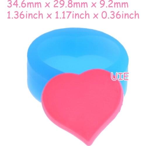 GYL421U 34.6mm x 29.8mm x 9.2mm Heart-shaped Cake Tart Base Bottom Silicone Mold Fondant Cake Decoration Candy Resin Clay